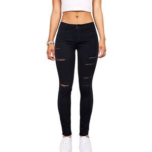 Wax Jeans| Los Angeles| Skinny|black Distressed| Size 5| Has Stretch